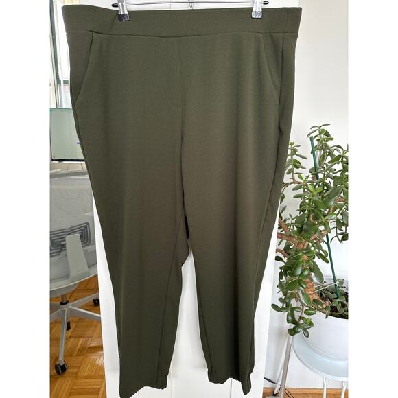 Loft Women's Olive Green Pull-On Stretch Tapered Jogger Dress Pants, Size XL,EUC - Picture 1 of 6